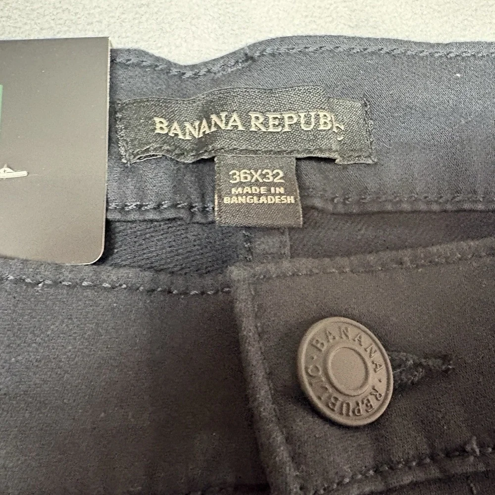NEW Banana Republic Black Jeans Size‎ 36x32 Straight Leg Stretch 5 Pocket